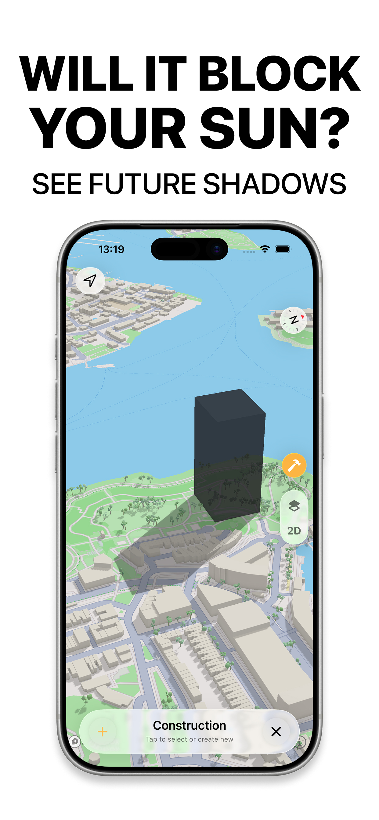 Construction Mode — SunCast iPhone screenshot